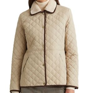 Ralph Lauren Sherpa Collar Quilted Coat